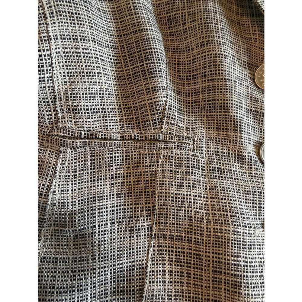 Armani Collezioni Linen blend Neutral Tweed Blazer 3 button closure size 10 - Picture 8 of 15